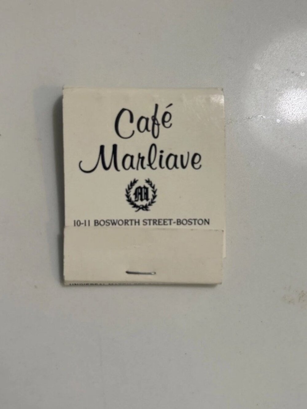 Matchbook Cafe Marliave Bosworth street. Boston famous foods for century FULL